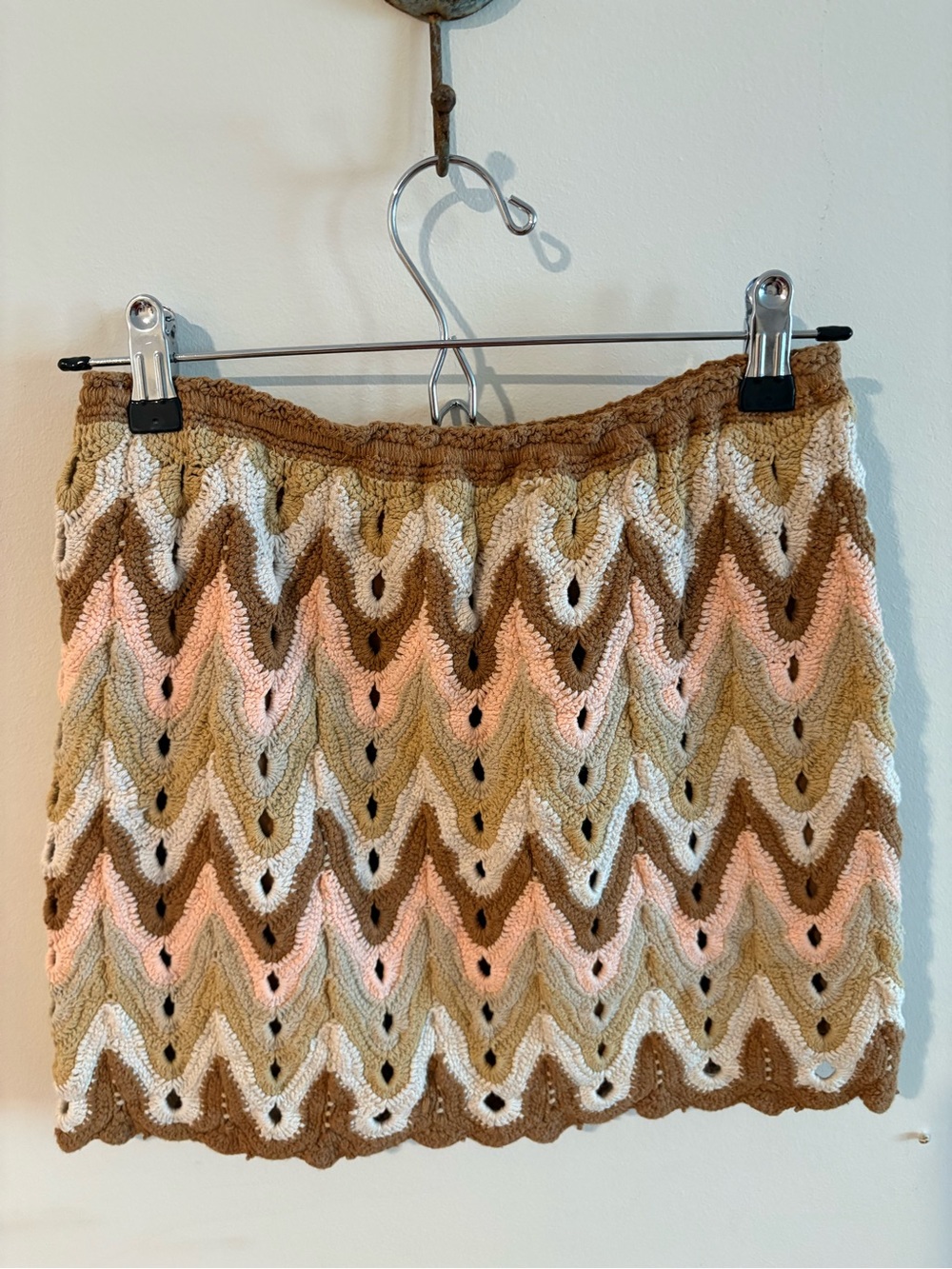 Free People Heat of the Moment Crochet Chevron Mini Skirt